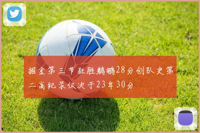 掘金第三节狂胜鹈鹕28分创队史第二高纪录仅次于23年30分