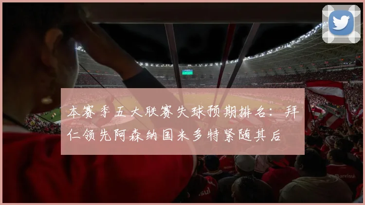本赛季五大联赛失球预期排名：拜仁领先阿森纳国米多特紧随其后
